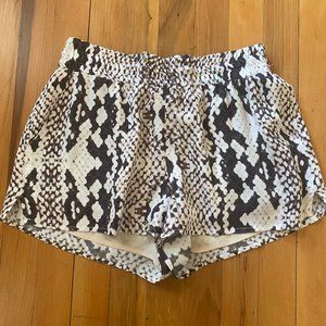 Lavender Brown Snakeskin Printed Shorts, Size S
